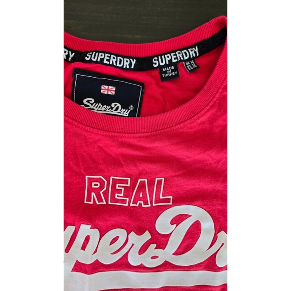 Superdry Graphic Tee Real Super Dry Japan Script Short Sleeve Top UK 16 - Picture 3 of 7